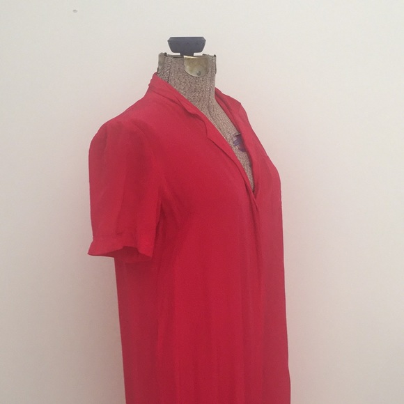 Bright pink 100% silk shirt dress - Picture 4 of 9